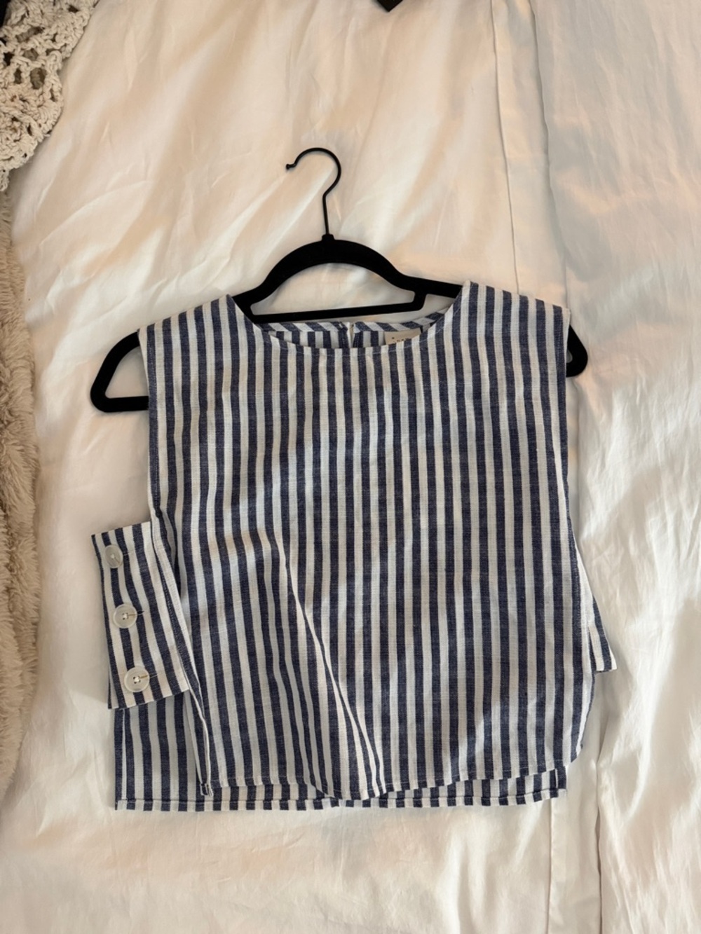 Target Navy and White Striped Sleeveless Top